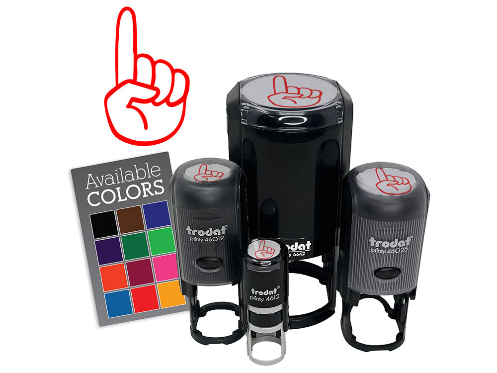 Hand Holding Up One Finger Pointing Self-Inking Rubber Stamp Crafting Planners