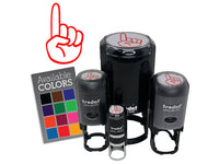 Hand Holding Up One Finger Pointing Self-Inking Rubber Stamp Crafting Planners