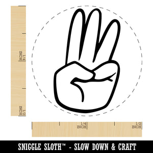 Hand Holding Up Three Fingers Self-Inking Rubber Stamp Crafting Planners