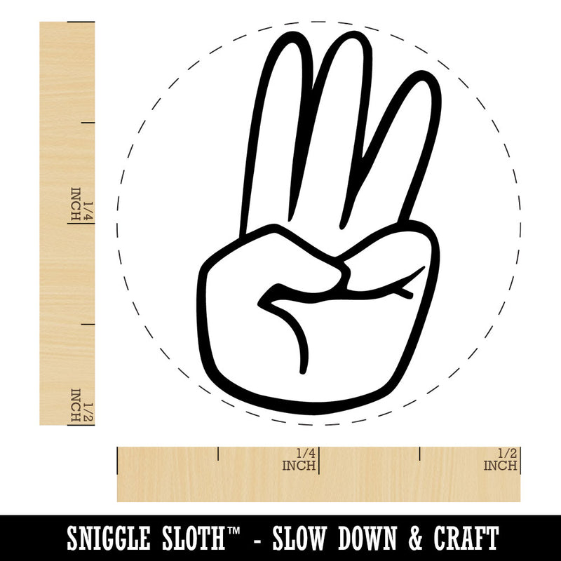 Hand Holding Up Three Fingers Self-Inking Rubber Stamp Crafting Planners