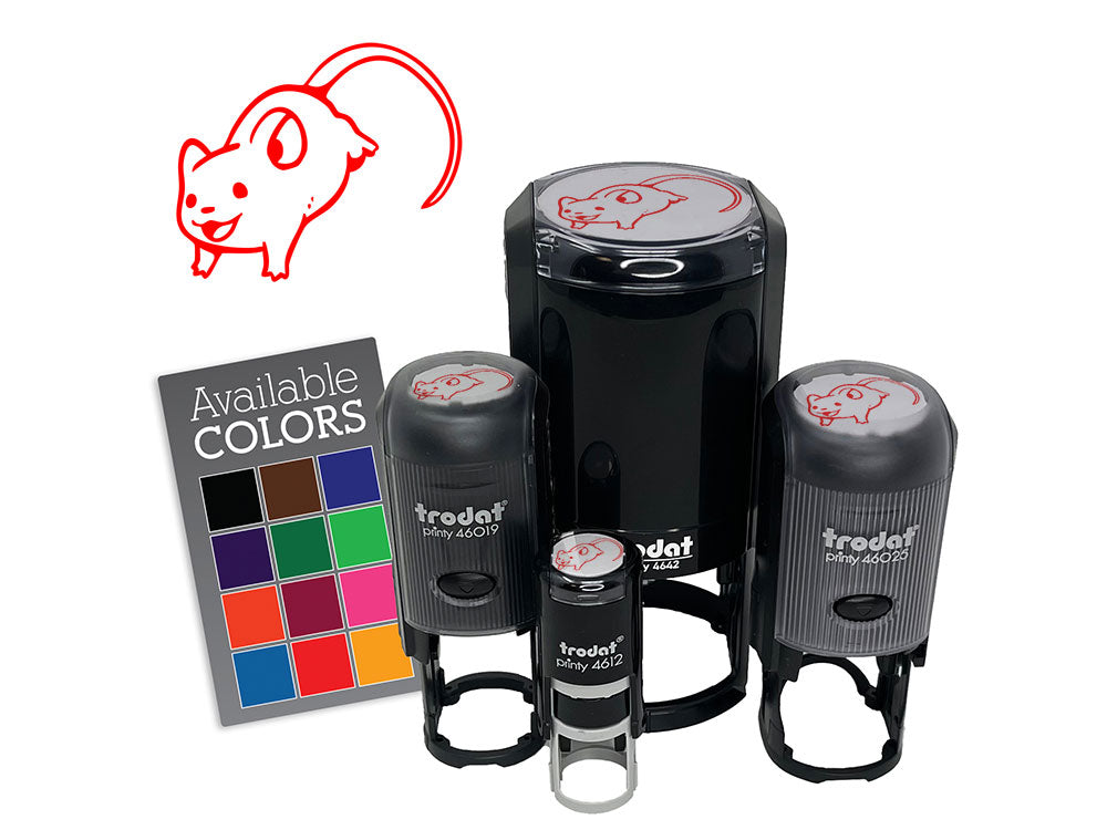 Happy Leaping Mouse Rodent Gerbil Self-Inking Rubber Stamp Crafting Planners