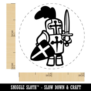 Little Cartoon Knight Paladin Templar with Shield and Sword Self-Inking Stamp