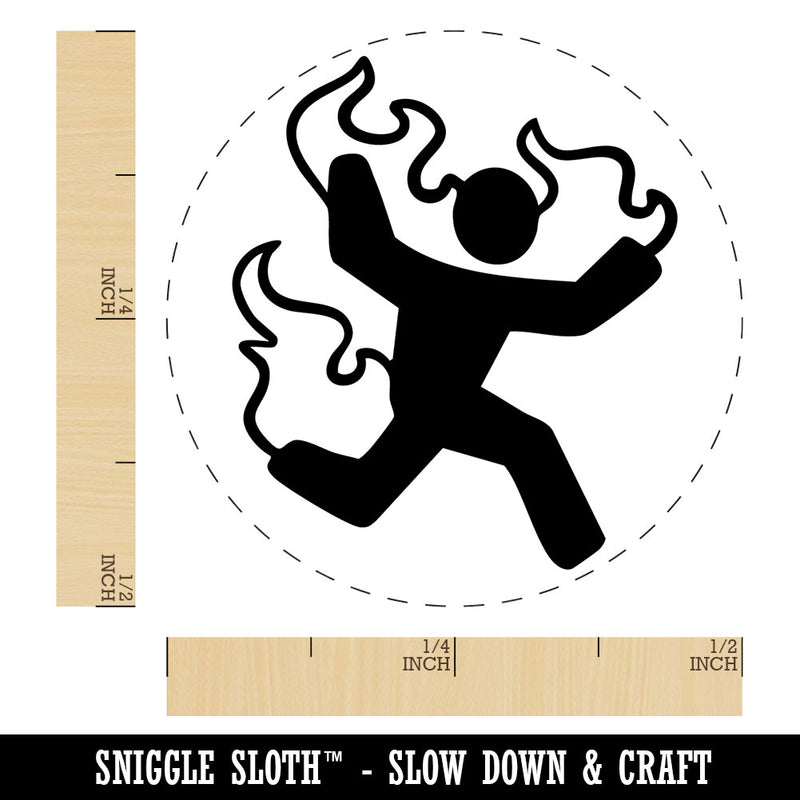 Man on Fire Symbol Warning Danger Risk Hazard Self-Inking Rubber Stamp Crafting
