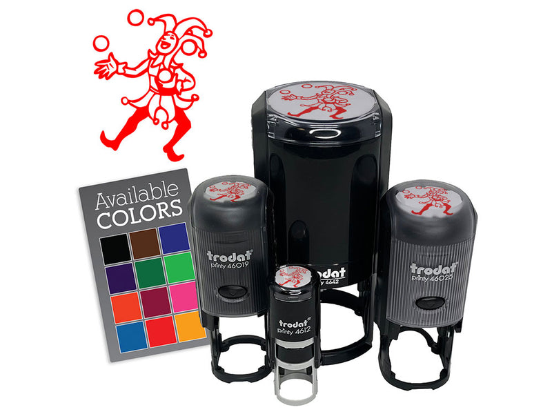 Medieval Jester Joker Juggler Entertainer Self-Inking Rubber Stamp Crafting