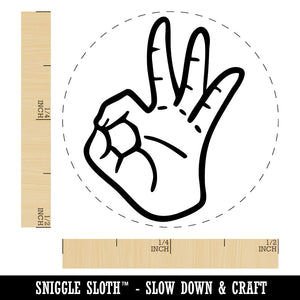 OK Okay Hand Sign Self-Inking Rubber Stamp for Stamping Crafting Planners