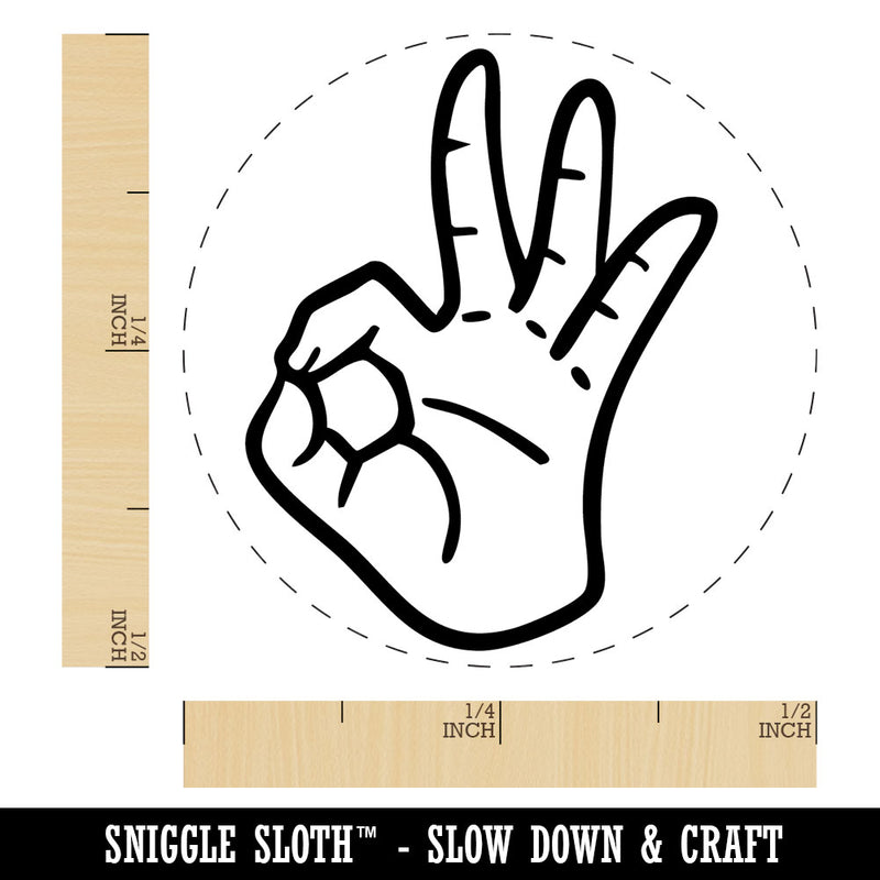 OK Okay Hand Sign Self-Inking Rubber Stamp for Stamping Crafting Planners