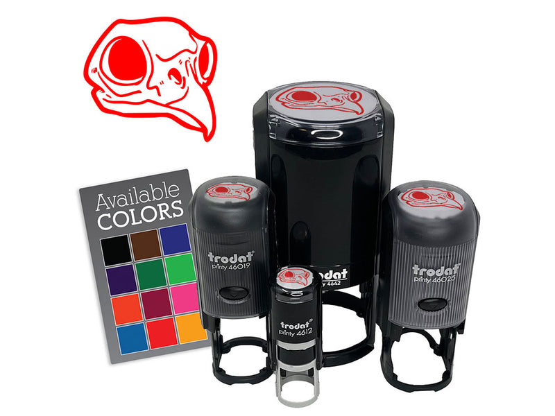 Owl Bird Skull Bones Skeleton Self-Inking Rubber Stamp Crafting Planners