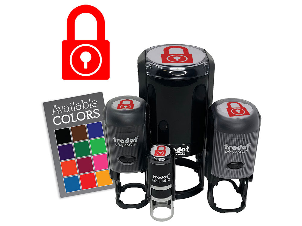 Padlock Locked Keyhole Security Symbol Self-Inking Rubber Stamp Crafting Planner