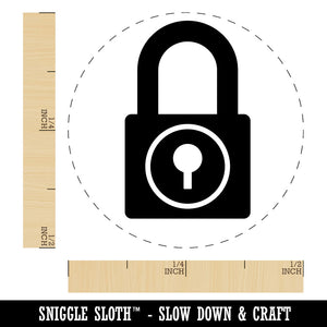 Padlock Locked Keyhole Security Symbol Self-Inking Rubber Stamp Crafting Planner