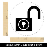 Padlock Unlocked Keyhole Security Symbol Self-Inking Rubber Stamp Crafting