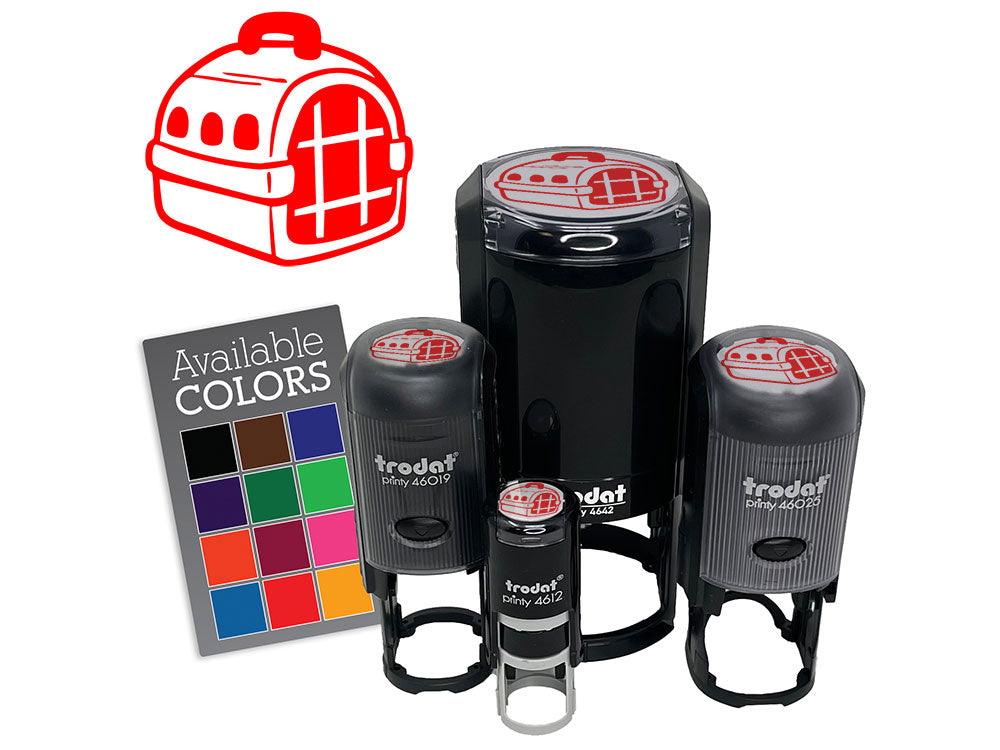 Pet Carrier Animal Cage Dog Cat Self-Inking Rubber Stamp Crafting Planners