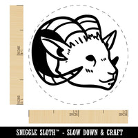 Proud Horned Goat Ram Head Self-Inking Rubber Stamp Stamping Crafting Planner