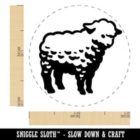 Realistic Fluffy Lamb Sheep Standing Self-Inking Rubber Stamp Crafting Planners