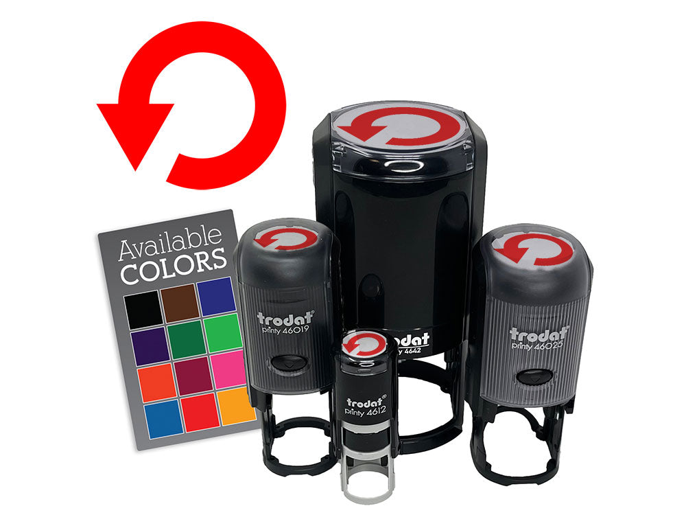 Rewind Return Go Back Arrow Circle Backwards Self-Inking Rubber Stamp Crafting