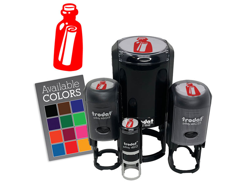 Rolled Message In A Bottle Secret Self-Inking Rubber Stamp Crafting Planners