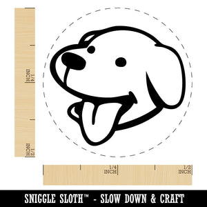 Silly Smiling Dog Head with Tongue Sticking Out Self-Inking Stamp Crafting