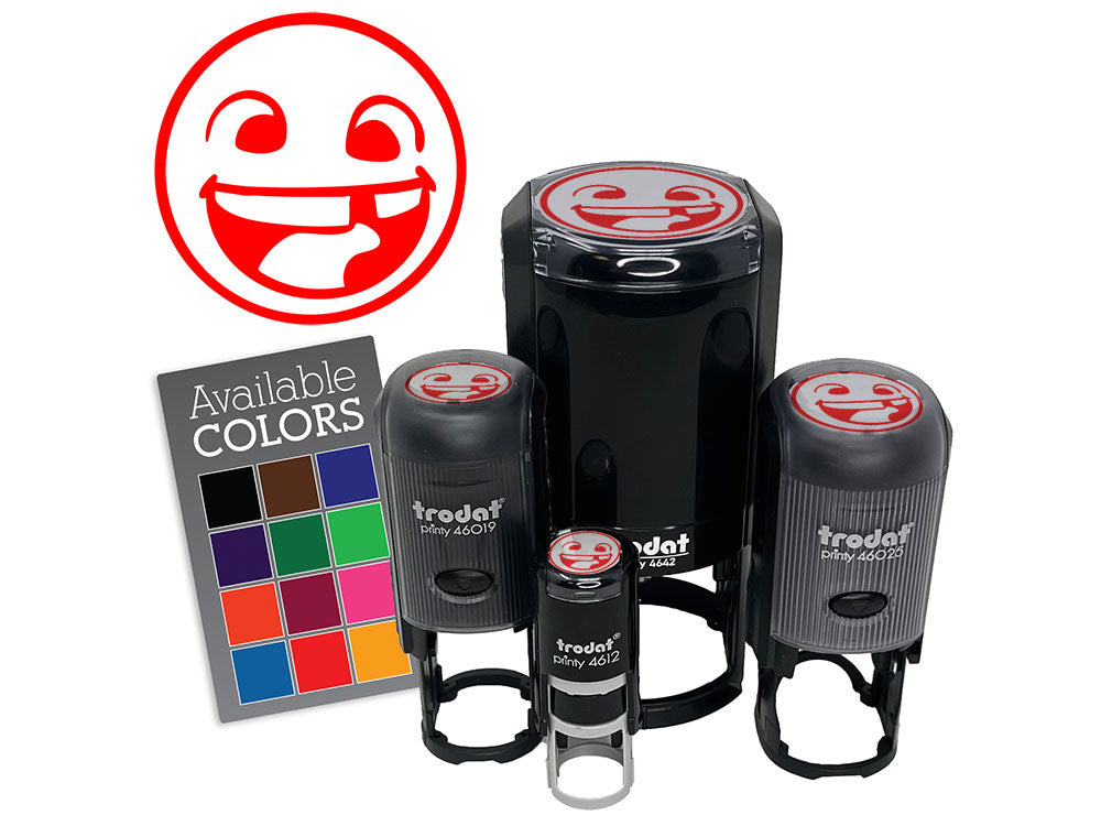 Smiling Face with Missing Tooth Dentist Teeth Self-Inking Rubber Stamp Crafting
