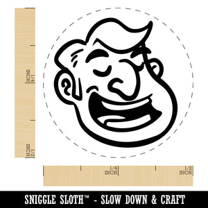 Smiling Talking Man Cartoon Head Self-Inking Rubber Stamp Crafting Planners