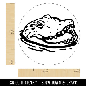 Sneaky Alligator Head Sticking Out Water Swamp Self-Inking Rubber Stamp Crafting