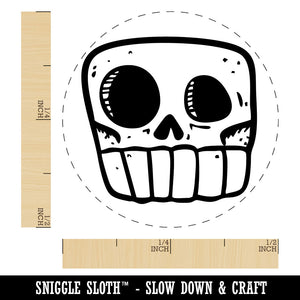 Square Cartoon Skull Skeleton Bones Self-Inking Rubber Stamp Crafting Planners