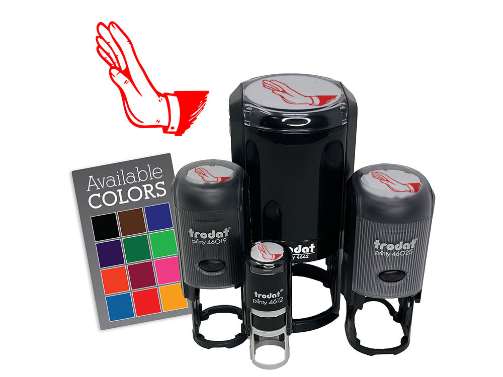 Stop Wait Halt Hand Gesture Self-Inking Rubber Stamp for Crafting Planner