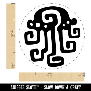 Swirly Stylized Tribal Jellyfish Tentacles Self-Inking Rubber Stamp Crafting