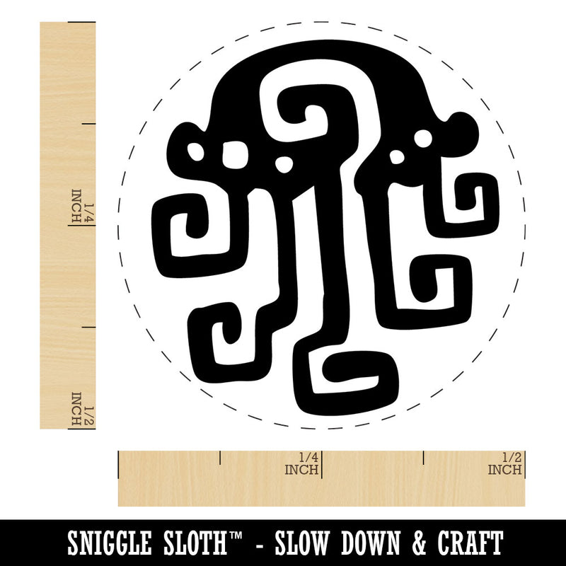 Swirly Stylized Tribal Jellyfish Tentacles Self-Inking Rubber Stamp Crafting