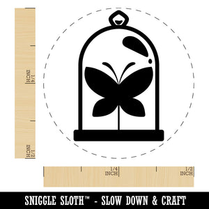 Taxidery Butterfly Insect In Glass Case Self-Inking Rubber Stamp Crafting