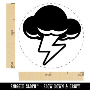 Thunder Storm Cloud Weather Lighting Bolt Self-Inking Rubber Stamp Crafting