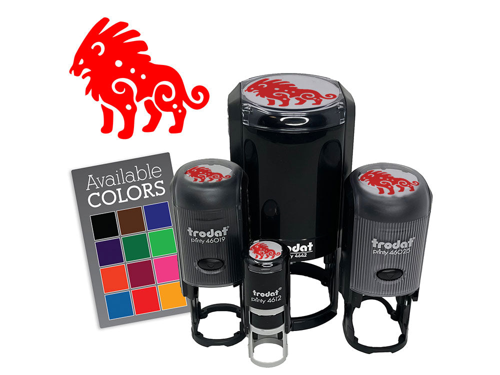 Tribal African Lion Big Cat King Self-Inking Rubber Stamp Crafting Planners