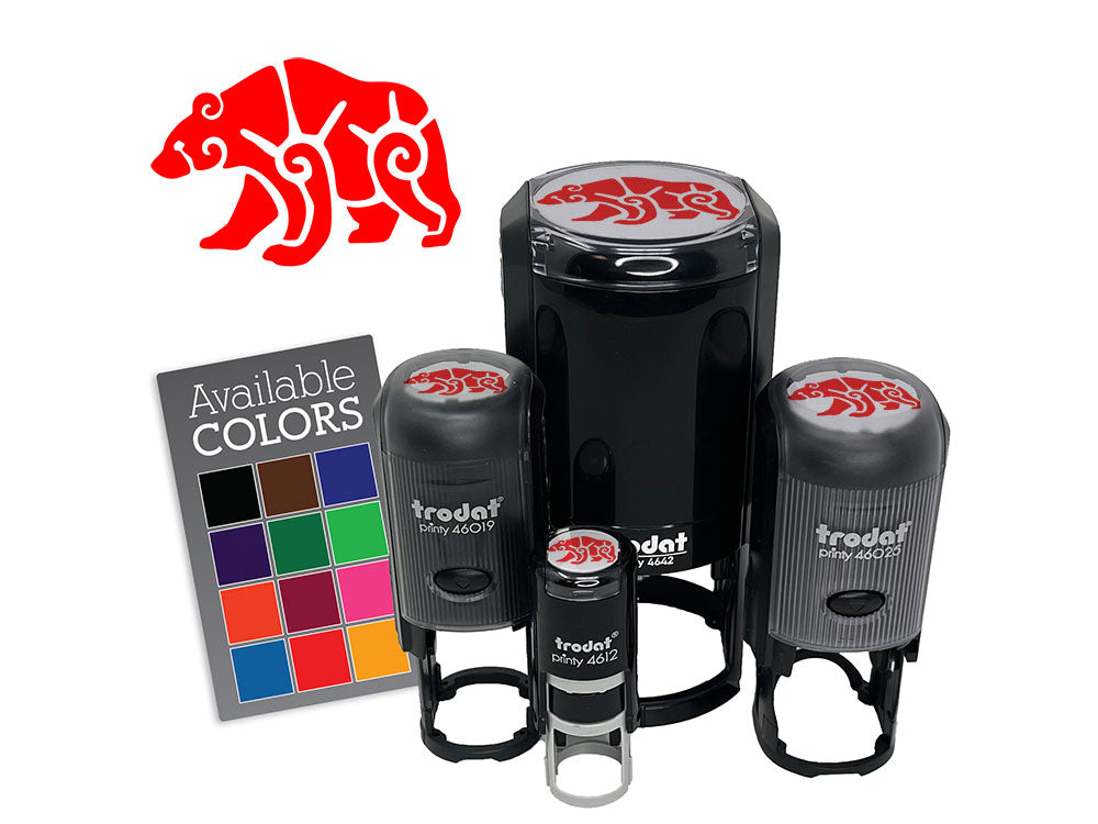 Tribal Southwestern Bear Sun Swirls Self-Inking Rubber Stamp Crafting Planners