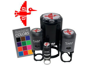 Tribal Southwestern Crane Bird Flying Self-Inking Rubber Stamp Crafting Planners