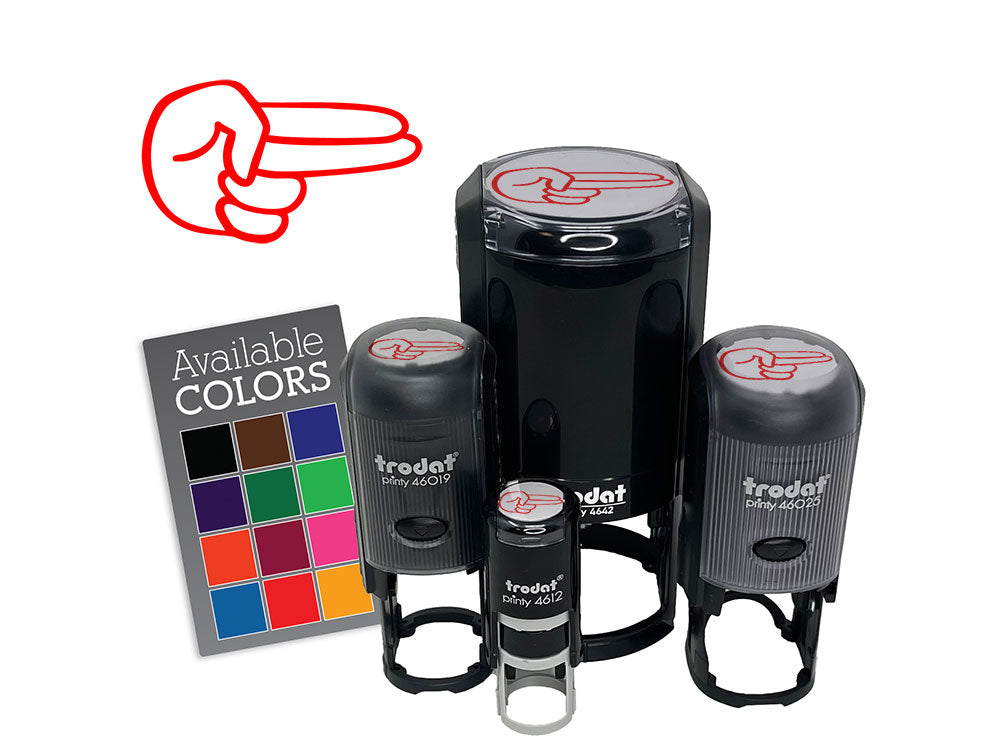Two Finger Pointing Hand Self-Inking Rubber Stamp for Stamping Crafting Planners