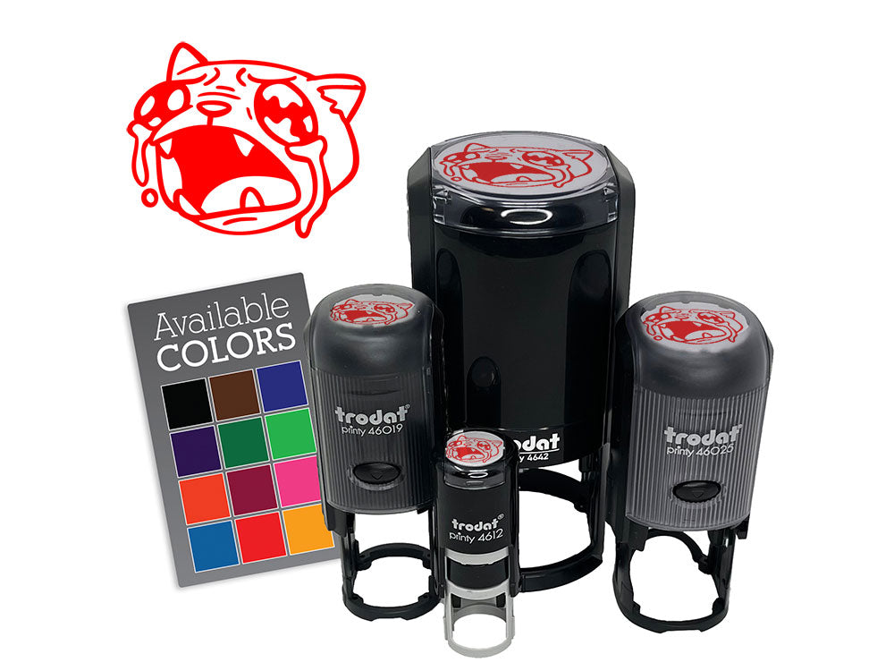 Ugly Crying Cat Watery Eyes Tears Self-Inking Rubber Stamp Crafting Planners