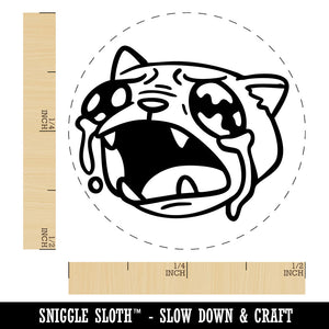 Ugly Crying Cat Watery Eyes Tears Self-Inking Rubber Stamp Crafting Planners