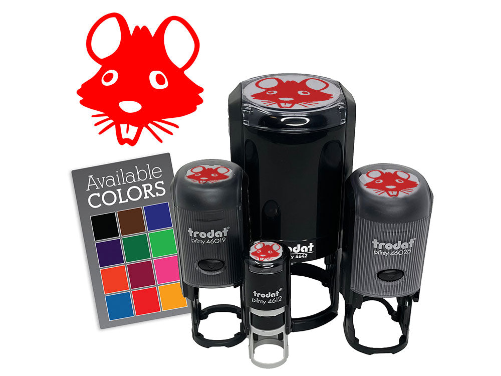 Ugly Rat Head Vermin Pest Cartoon Self-Inking Rubber Stamp Crafting Planners