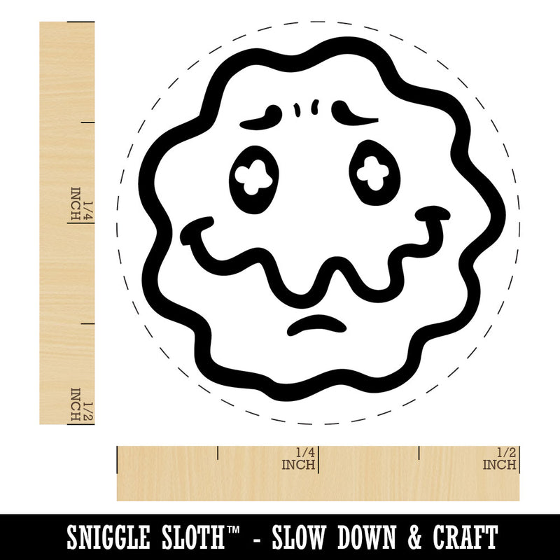 Wavy Smile Face Sick Unwell Nausea Uneasy Trippy Self-Inking Rubber Stamp