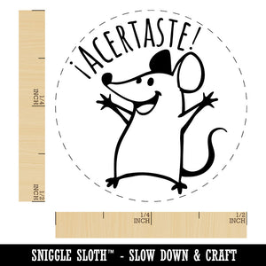 Acertaste Spanish Right Correct Cheering Mouse Teacher Stamp Self-Inking Rubber Stamp for Stamping Ink Stamper