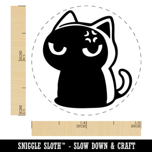 Angry Grumpy Mad Cat Dark Shadow Reaction Self-Inking Rubber Stamp for Stamping Ink Stamper Crafting Planners