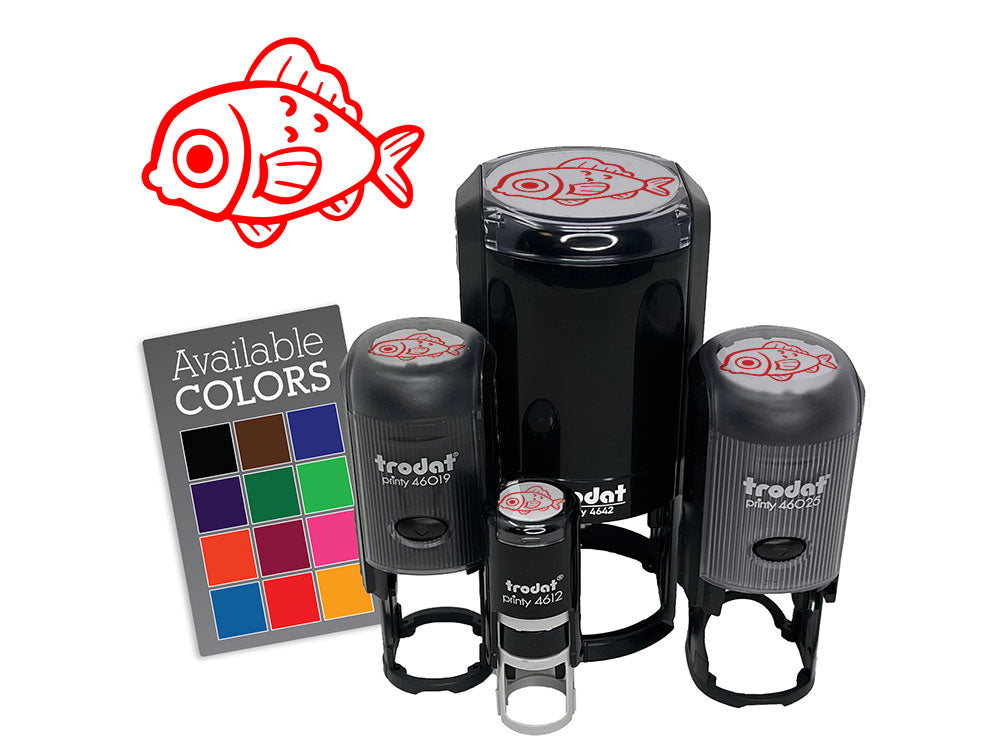 Baby Fish Cartoon Cute Big Eyes Self-Inking Rubber Stamp for Stamping Ink Stamper Crafting Planners