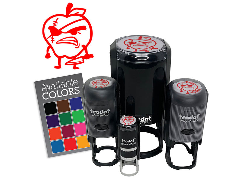 Bad Apple Evil Fruit Funny Silly Self-Inking Rubber Stamp for Stamping Ink Stamper Crafting Planners