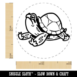 Basking Turtle Terrapin Sun Bathing Self-Inking Rubber Stamp for Stamping Ink Stamper Crafting Planners