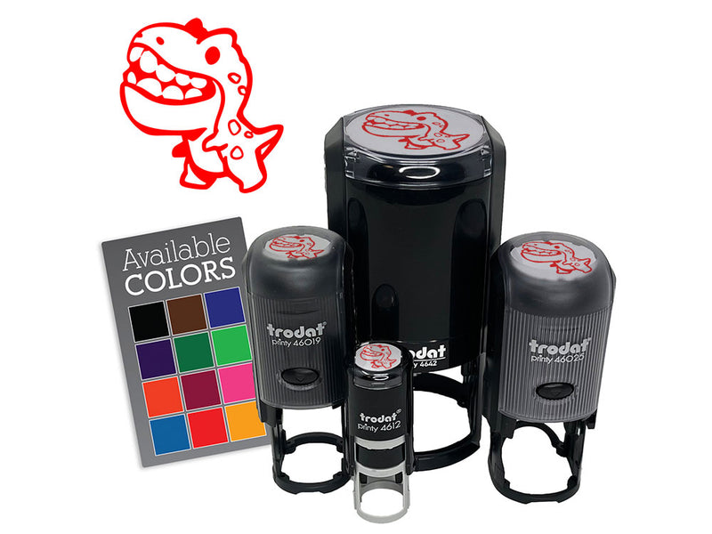 Big Toothed Cartoon Dinosaur Tyrannosaurus Rex Self-Inking Rubber Stamp for Stamping Ink Stamper Crafting Planners