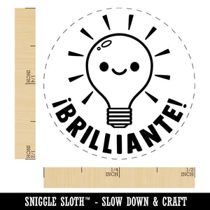 Brilliante Bright Light Bulb Spanish Compliment Self-Inking Rubber Stamp for Stamping Ink Stamper Crafting Planners