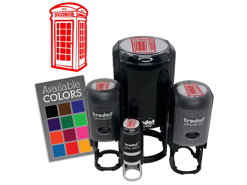 British Phone Booth Telephone Self-Inking Rubber Stamp for Stamping Ink Stamper Crafting Planners