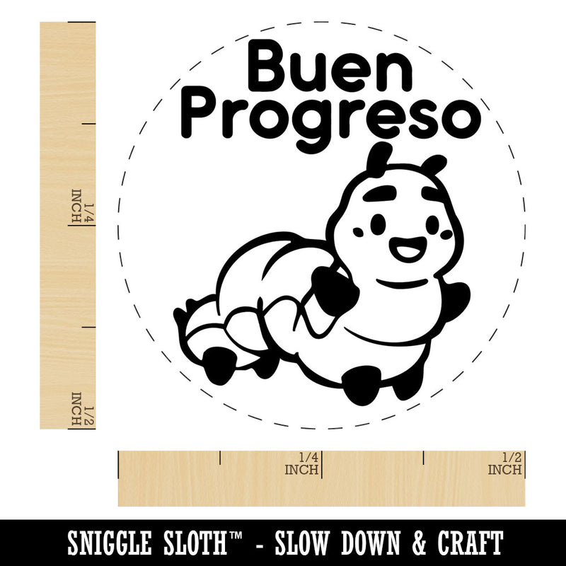 Buen Progresso Spanish Caterpillar Good Progress Self-Inking Rubber Stamp for Stamping Ink Stamper Crafting Planners