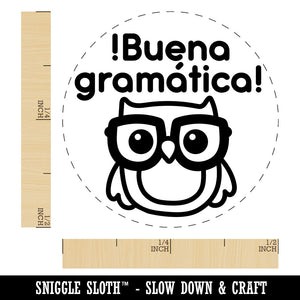 Buena Gramatica Spanish Good Grammer Owl Self-Inking Rubber Stamp for Stamping Ink Stamper Crafting Planners