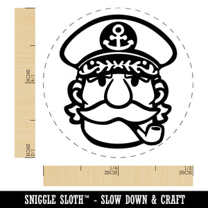 Captain with Hat and Pipe Self-Inking Rubber Stamp for Stamping Ink Stamper Crafting Planners