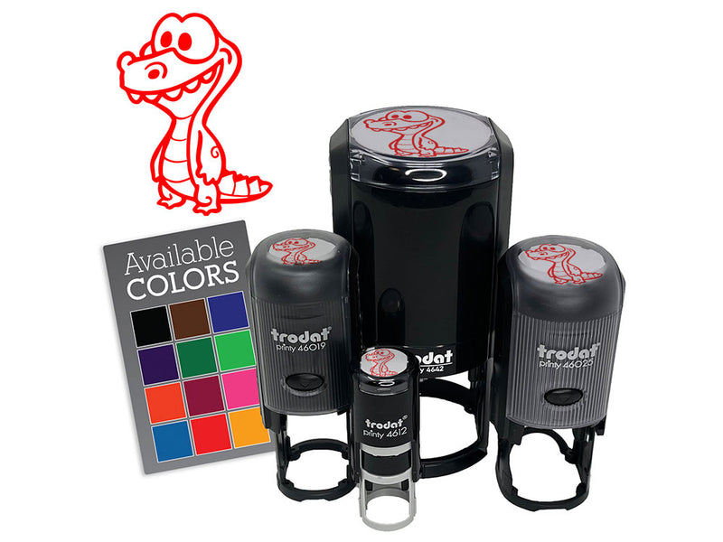 Cartoon Alligator Crocodile Overbite Silly Funny Self-Inking Rubber Stamp for Stamping Ink Stamper Crafting Planners