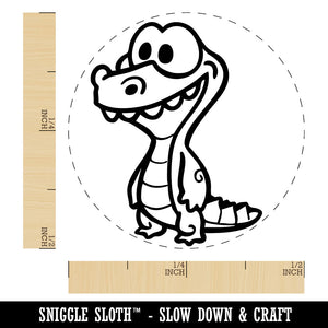 Cartoon Alligator Crocodile Overbite Silly Funny Self-Inking Rubber Stamp for Stamping Ink Stamper Crafting Planners